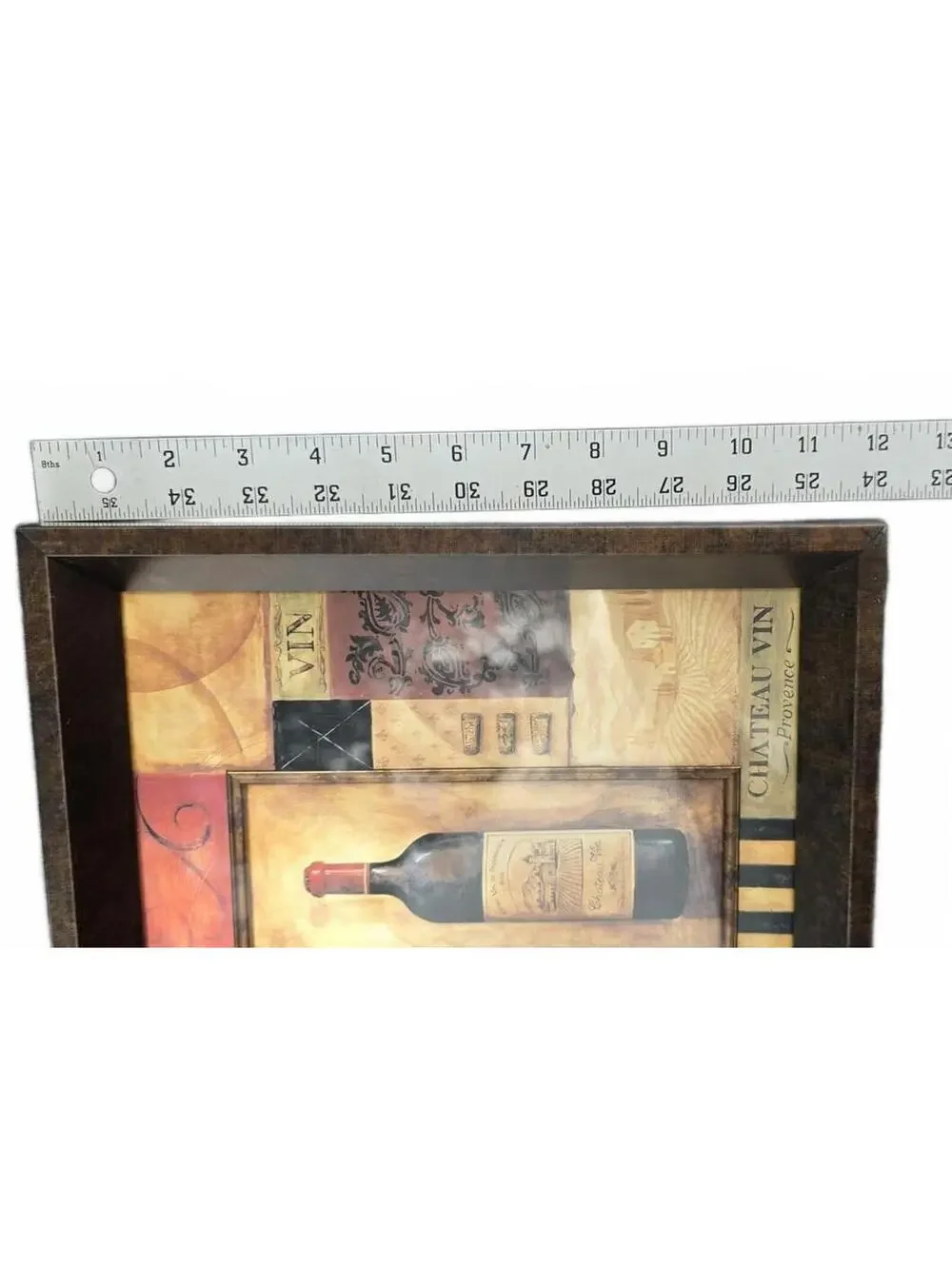 Decorative Chateau Vin Framed Wine Bottle Wall Decor Picture